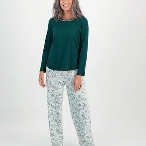 NEW Charter Club Flannel Pajama Set M Greenery Print